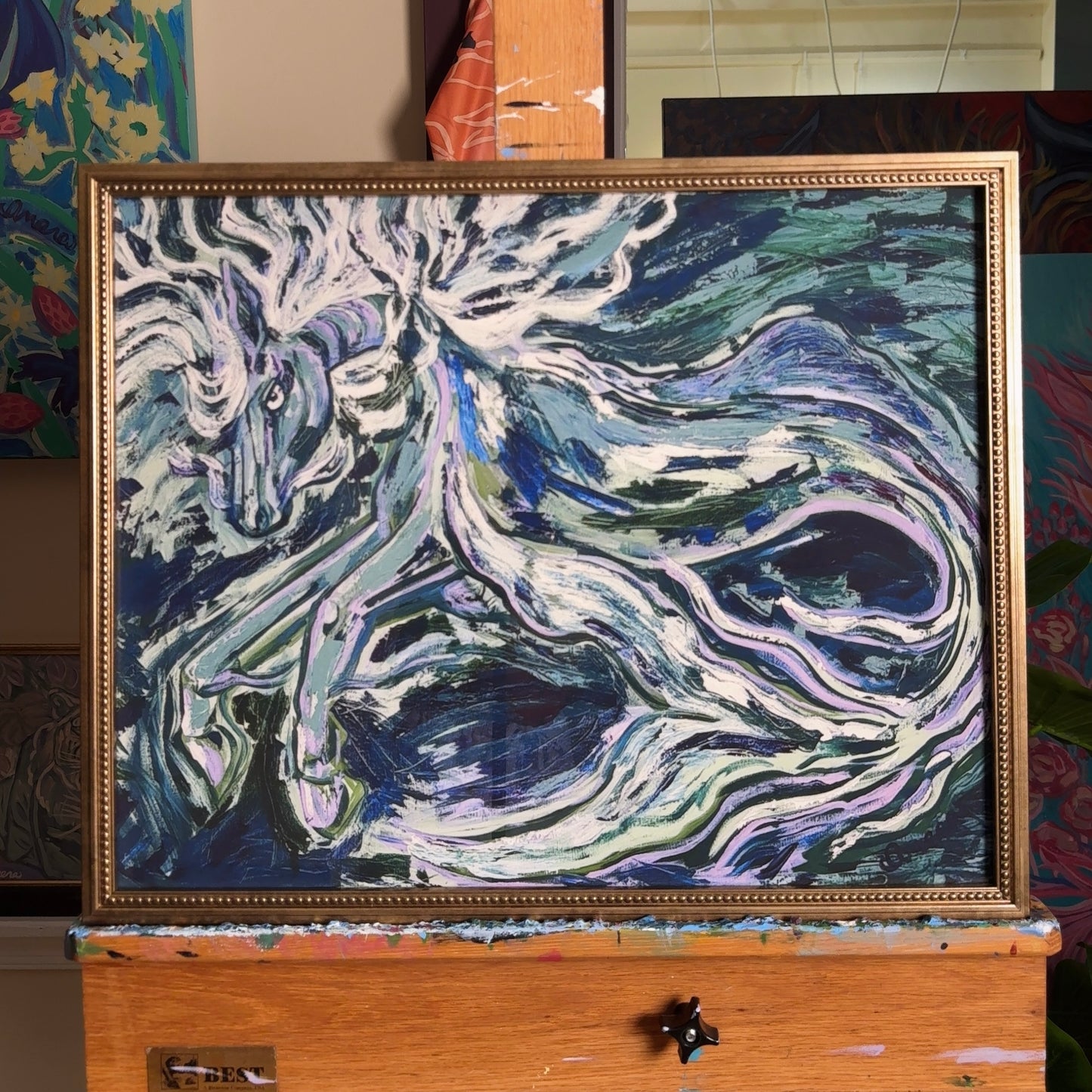 Sea Horse – Original 1 of 1 Ready-Framed Artwork (Mythic Collection)