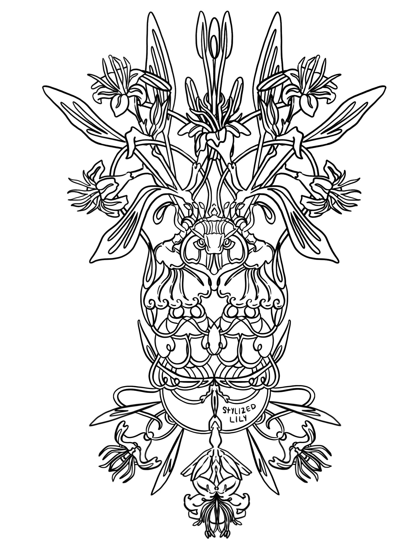 French Flower Collection Coloring Book