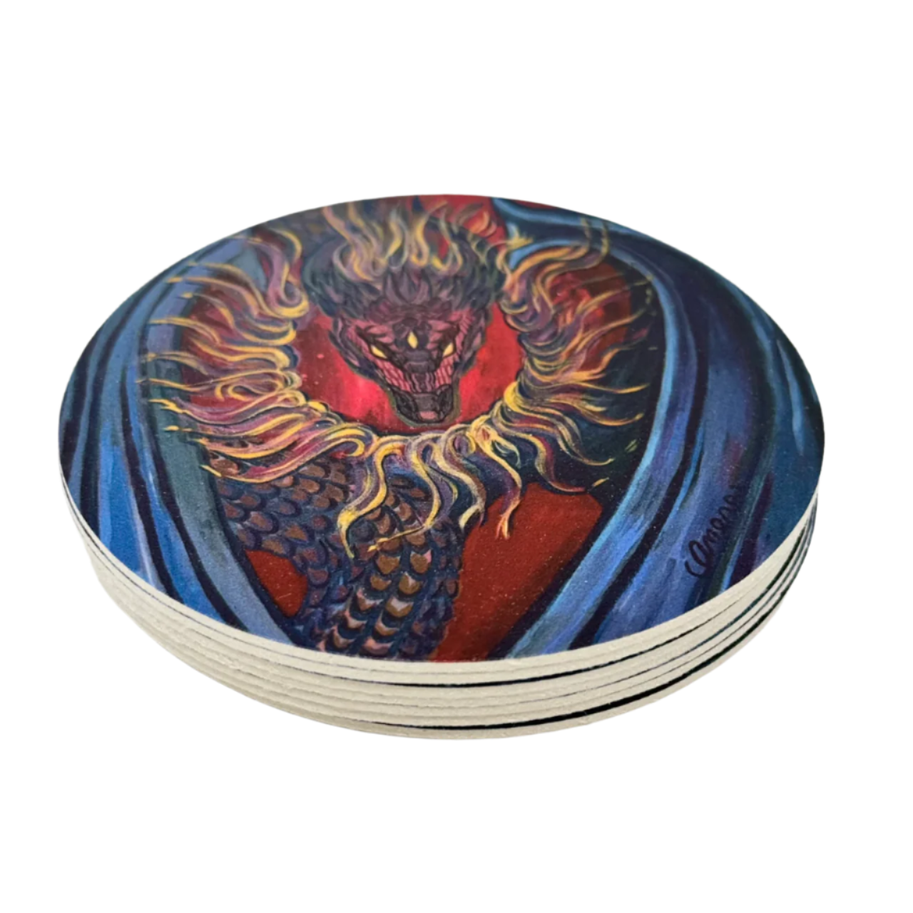 Set of Six Dragon Coasters