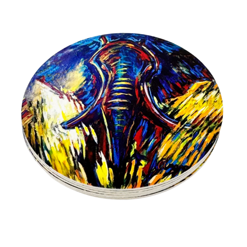 Elephant Drink Coasters (6 Pack Set)