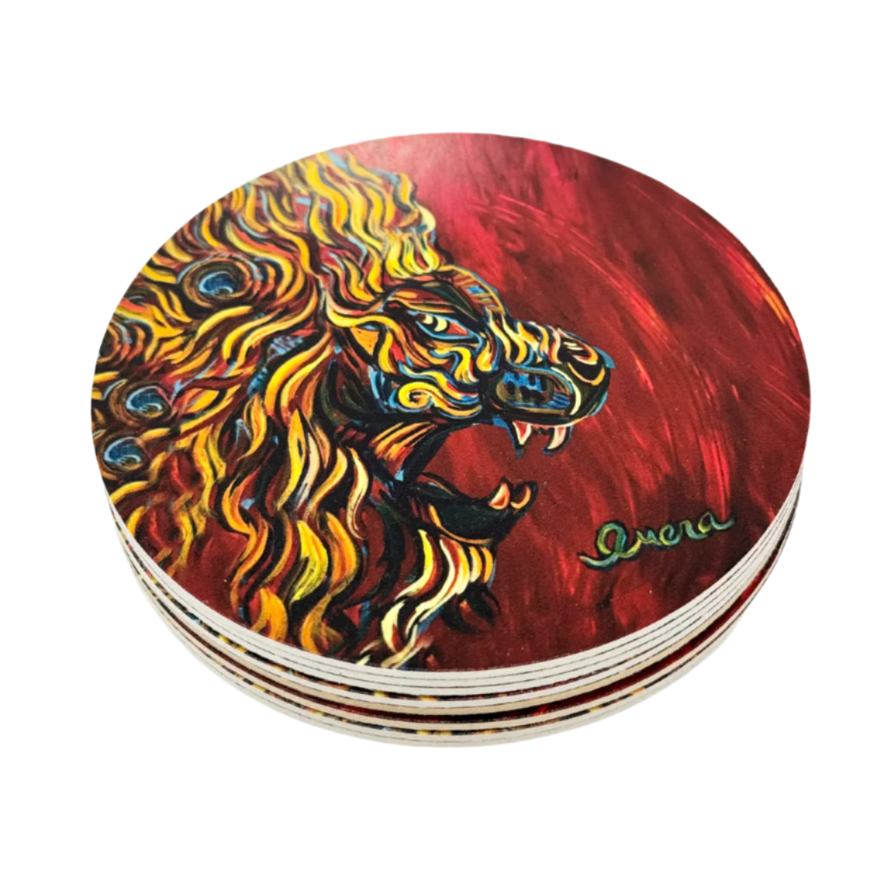 Set of Six Lion Coasters