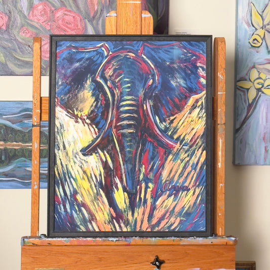 Purpose – Original 1 of 1 Ready-Framed Artwork (Elephant)