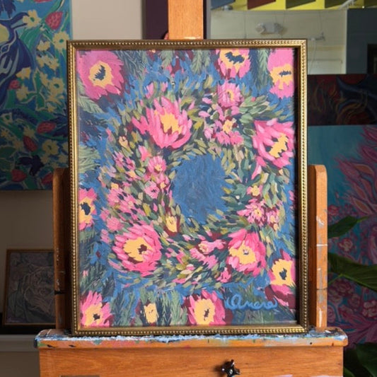 Flower Wreath – Original 1 of 1 Ready-Framed Artwork
