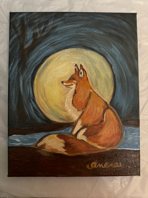 Fox in the Night Original Painting