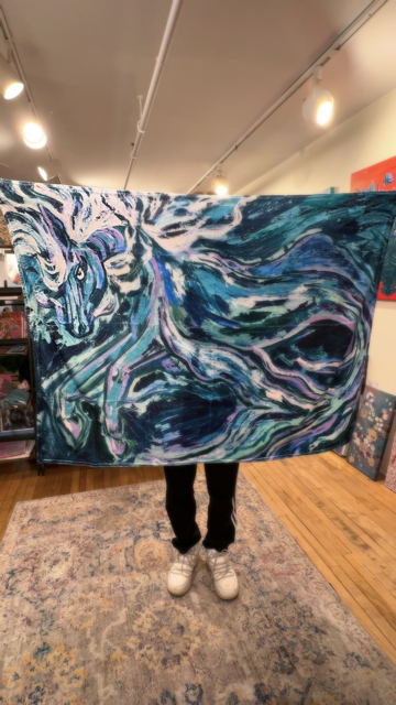 Hippocampus Sea Horse Soft Throw Blanket