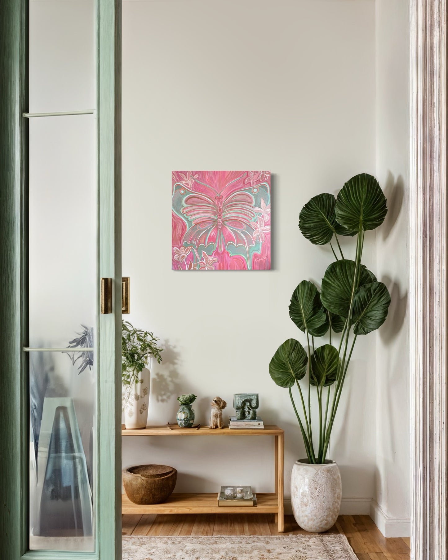 Butterfly "In Bloom" Canvas Print (16 x 16)