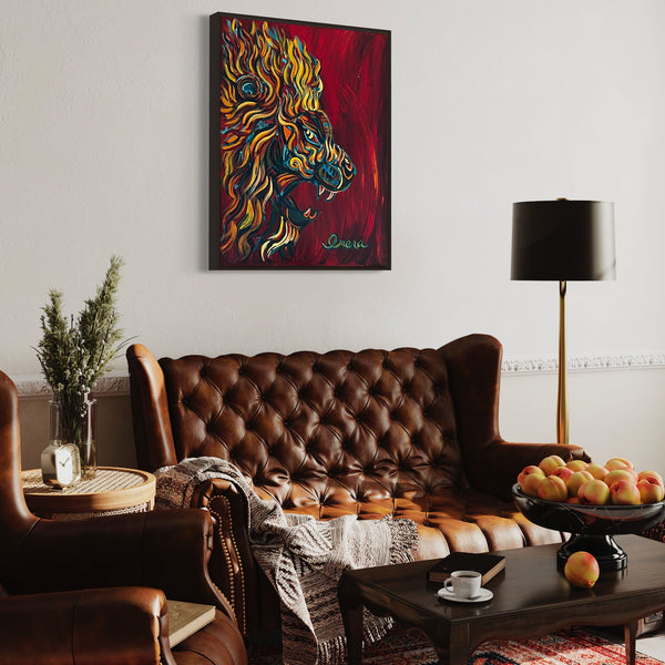 Passion Original Lion Painting - Large Canvas Wall Art - Original Painting