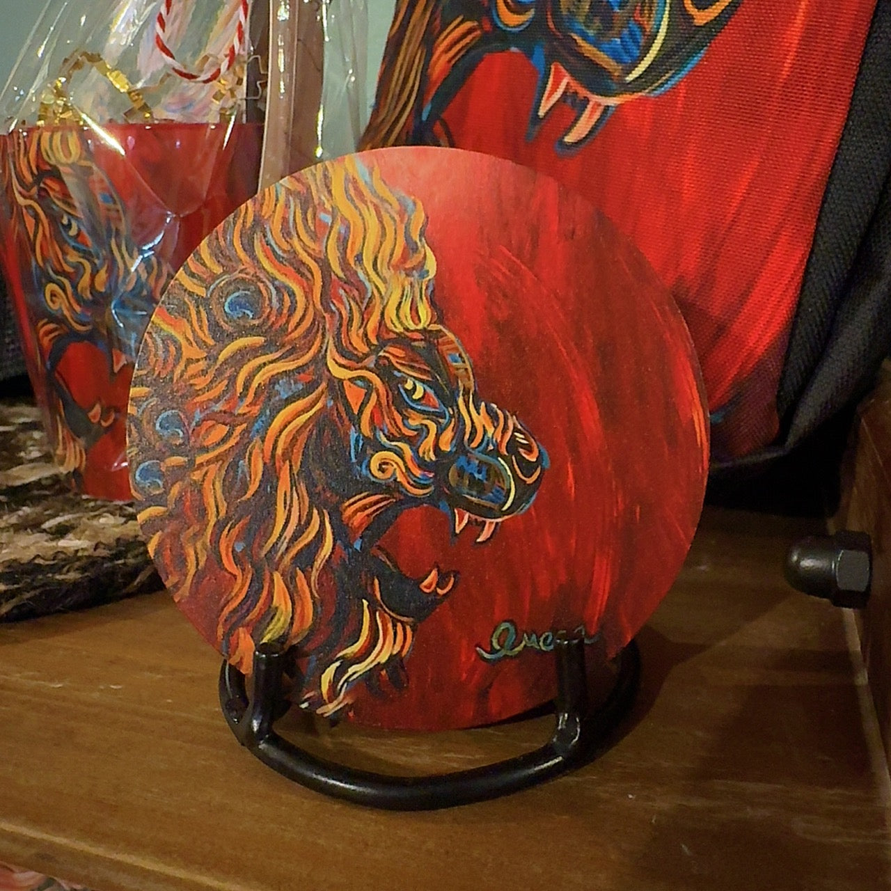 Set of Six Lion Coasters