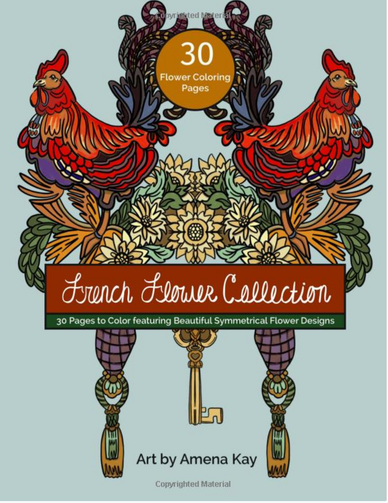 French Flower Collection Coloring Book