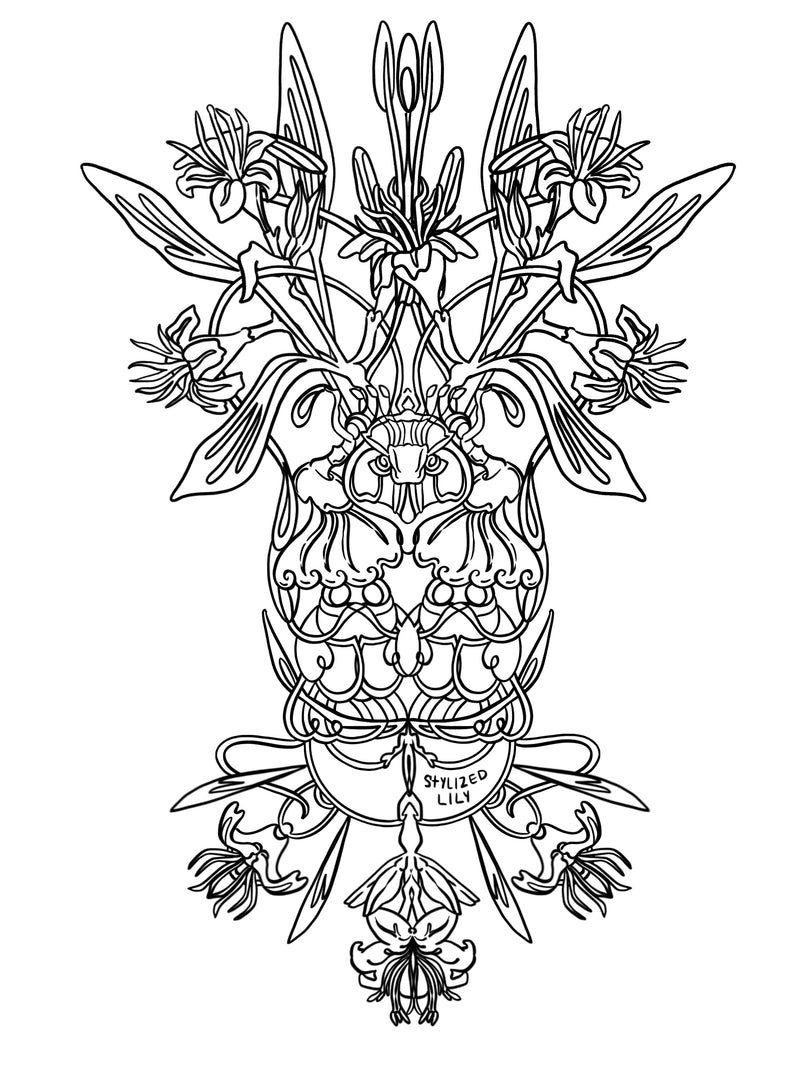 French Flower Collection Coloring Book