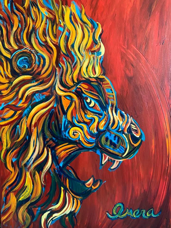 Passion Original Lion Painting - Large Canvas Wall Art - Original Painting